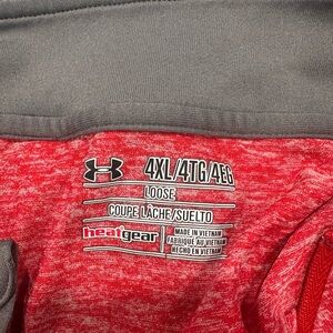 Under Armour Red and Gray Long Sleeve Shirt